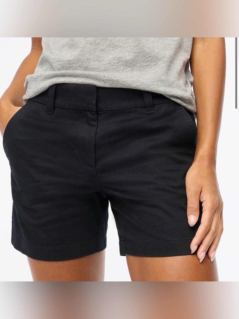 J. Crew Classic Chino Shorts Black Women's Size 6